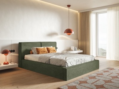 Łóżko tapicerowane Aura sztruks 180x200 zielony