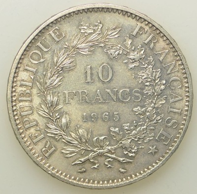 Francja - 10 franków 1965 - Ag 900 - 25g