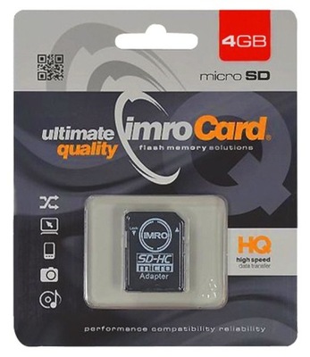 Karta Pamięci microsd micro SD 4GB klasa 4 IMRO