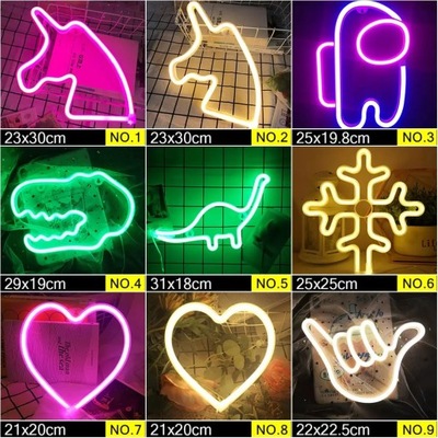 Neon LED nocna lampka na ścianę wiszące Neon dla dzieci pokój Home sypialni