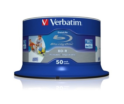 Verbatim BD-R 6x 25GB 50P CB DataLife Printable 43
