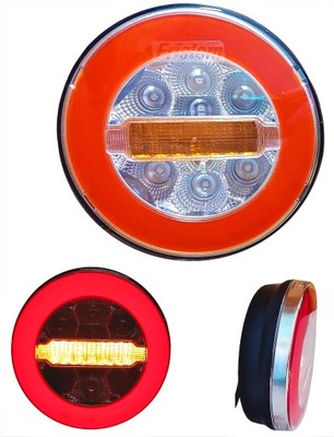 FARO PARTE TRASERA GEMELA REDONDO DIODO LUMINOSO LED NEON TIR REMOLQUE 12/24V AUTO AFUSTE  