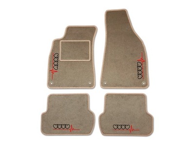 MATS VELOUR AUDI TT 8S (2014-...) BEIGE COLOR + 4 PCS. BLACK HAFT  