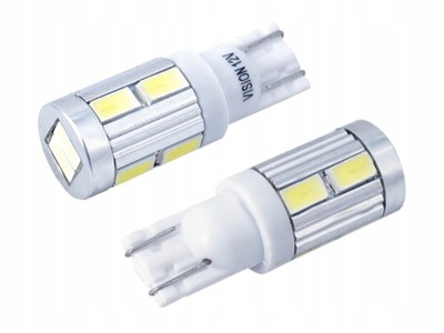 LUCES DIODO LUMINOSO LED T10 W5W 12V 1.6W CANBUS COLOR BLANCO 2 PIEZAS SMD  