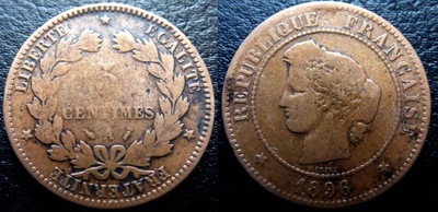 Francja 5 centimes 1896