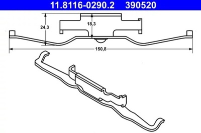 ATE 11.8116-0290.2 SPRING CALIPER HAM.BMW X3 E83 08-  