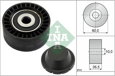 INA 532 0331 10 ROLLO KIERUNKOWA / PROWADZACA, CORREA DE CUÑA ZEBATY  