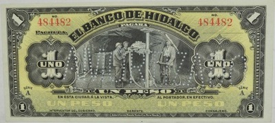 2.fu.Meksyk, Hidalgo, 1 Peso 1914 rzadki, St.1