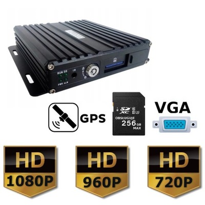 Rejestrator mobilny DVR AHD 1080P 4 kan VGA SD GPS
