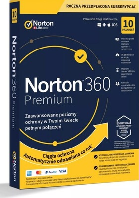 NORTON 360 Premium 75GB PL 1U /10 PC 3 Lata ESD