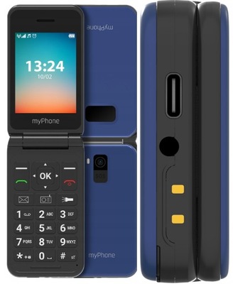 Telefon komórkowy z klapką myPhone Flip LTE dla seniora SOS VoLTE 1000 mAh