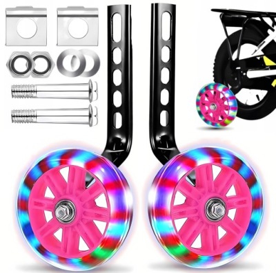 KÓŁKA PODPOROWE BOCZNE DO ROWERU 12-20" LED ŚWIECĄCE KOLOROWE UNIWERSALNE