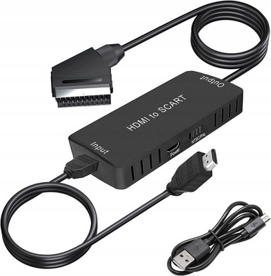 SCART NA HDMI KONWERTER Z KABLEM HDMI ADAPTER HDTV