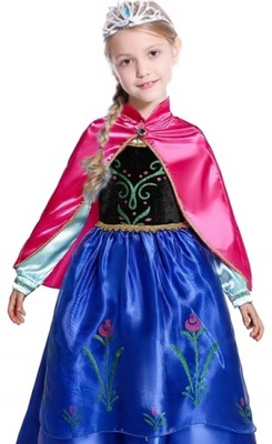 Strój Anna Elsa Frozen Kraina Lodu Sukienka 120