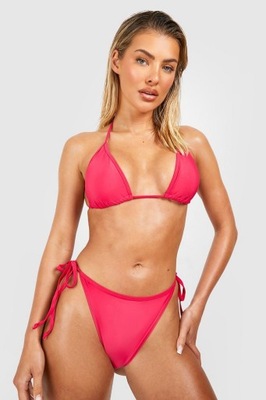 Boohoo strój kąpielowy bikini różowe wiązane 40