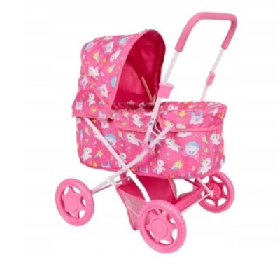 Wózek dla lalki głęboki Baby Chic różowy