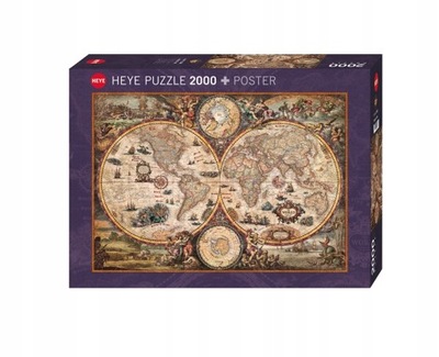 HEYE Puzzle 2000 Antyczny Świat ( Puzzle+plakat)