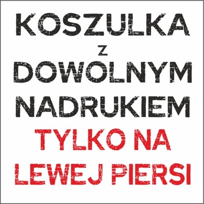 KOSZULKA T-shirt Z WŁASNYM DOWOLNYM NADRUKIEM napis grafika LOGO FIRMY 3XL