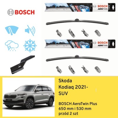 WIPER BLADES FRONT FOR SKODA KODIAQ SUV (2021-) BOSCH  