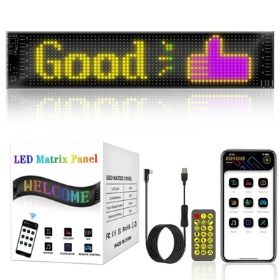 WYŚWIETLACZ Led FULL COLOR do AUTA WITRYNĘ USB Bluetooth TWÓJ PROJEKT Appka