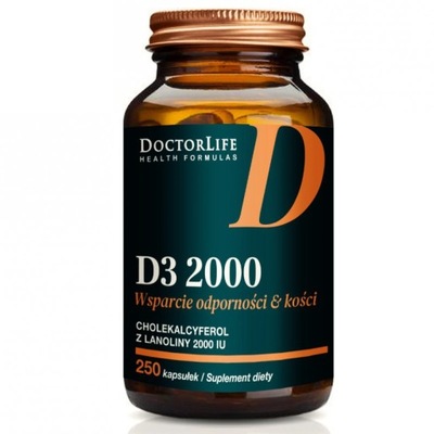 Doctor Life D3 2000 z Lanoliny w oliwie z oliwek suplement diety 250