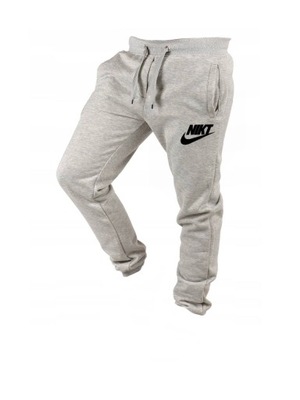 SPODNIE DRESOWE Z NADRUKIEM NIKT DRESY MĘSKIE SPORTOWE SZARE XL