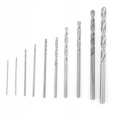 10 SZTUK METALU WIERTŁA 0,5-3mm HSS WIERTŁO