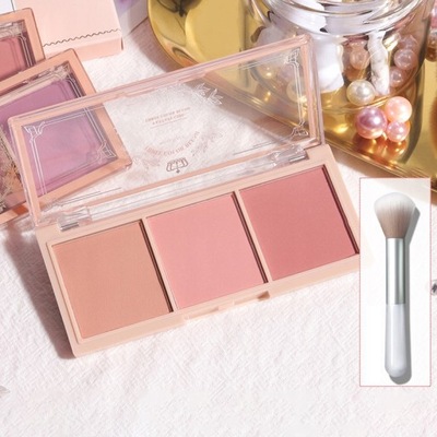 3 In 1 Milk Tea Blush Peach Paleta 3 Kolory Twarzy