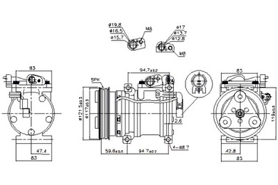 NISSENS COMPRESOR DE ACONDICIONADOR KIA PICANTO II 1.0 1.0LPG 05.11-03.17  