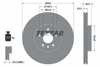 ДИСК ТОРМОЗНОЙ ПЕРЕД VOLVO C70 II, S40 II