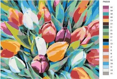 Tulipan: Zestaw Malowania po Numerach Prezentify 80x100 cm