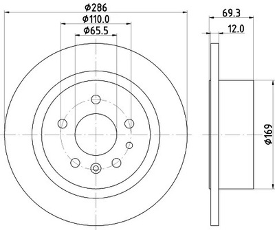 HELLA 8DD 355 103-741 ДИСК ТОРМОЗНОЙ