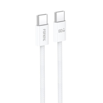 Foneng Kabel X110 - Typ C na Typ C - PD 60W 3A 1,2 metr biały