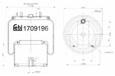 FEBI BILSTEIN BOLSA DE AIRE NEUMÁTICA SUSPENSIONES PNEUMATYCZNEGO PARTE TRASERA P PARTE TRASERA DAF CF XF  