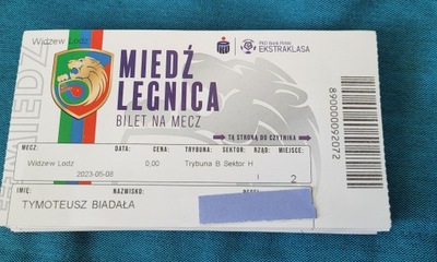 Bilet Miedź Legnica - Widzew