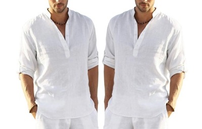 Bawełniana koszula męska ze stójką elegancka