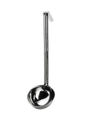 ŁYŻKA WAZOWA DUŻA CHOCHLA DO ZUPY DŁUGI UCHWYT SREBRNA 354ml 40cm