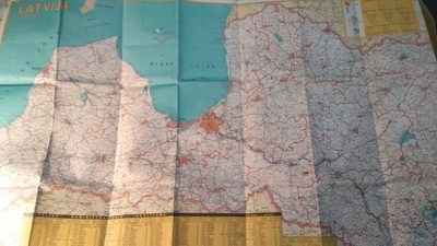 ŁOTWA mapa samochodowa 1993 r.
