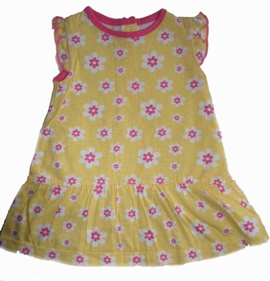 Early Days letnia sukienka zółta w KWIATKI 3-6m