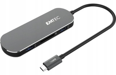 Emtec T650C Type-C HUB USB 3.2 Gen 1 (3.1 Gen 1) Type-A Czarny