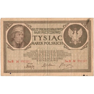 1000 marek 1919, Kościuszko, seria B, stan 3