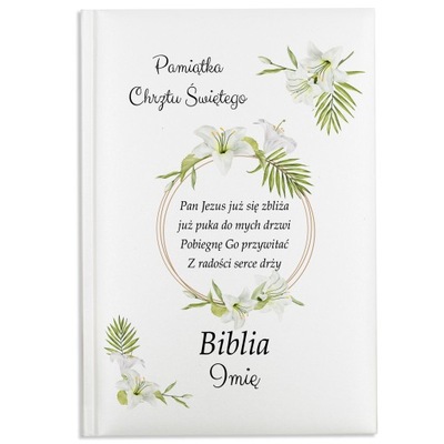 BIBLIA Prezent dla DZIECKA na CHRZEST Własne IMIĘ