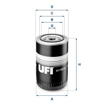 UFI FILTRO ACEITES 23.102.02 8003453040045  