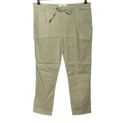 0039 ITALY Lniane spodnie Rozm. EU 34 khaki