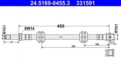 CABLE DE FRENADO FLEXIBLES BMW X1 F48 15- PARTE DELANTERA  