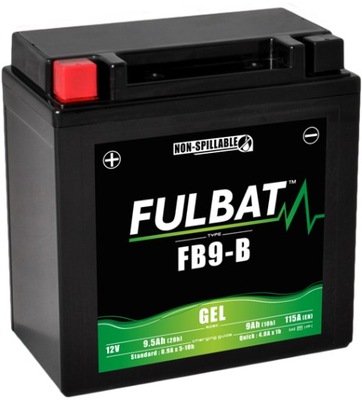 АККУМУЛЯТОР ГЕЛЕВИЙ FULBAT YB9-B GEL 9,5AH 115A ЗАМЕНИТЕЛЬ YUASA VARTA EXIDE