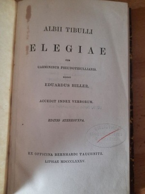 Tibulli Elegiae Tibullus Elegie wyd. kryt.