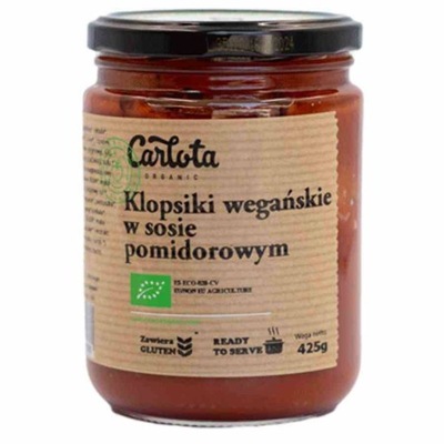 Wegańskie klopsiki w sosie pomidorowym BIO 425 g Carlota Organic