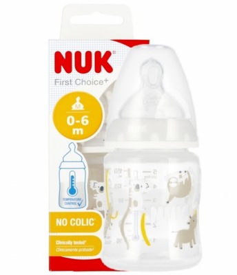 Nuk BUTELKA z WSKAŹNIKIEM TEMPERATURY 150ml First Choice + Smoczek 0-6m