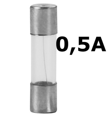 Bezpiecznik szklany 5x20 0,5A zestaw 10 szt.